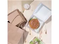 Een Fiesta Compostable composteerbare hamburgerdoosjes kraft groot 112mm vierkant (150 stuks) koop je bij ShopXPress