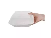 Een Fiesta Compostable composteerbare bagasse voedseldozen 3 compartimenten (200 stuks) koop je bij ShopXPress