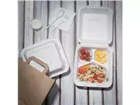 Een Fiesta Compostable composteerbare bagasse voedseldozen 3 compartimenten (200 stuks) koop je bij ShopXPress