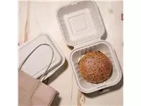 Een Fiesta Compostable composteerbare bagasse hamburgerdoosjes 152mm (500 stuks) koop je bij ShopXPress