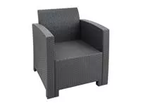 Een Bolero PP fauteuil en tafel rieten set grijs koop je bij ShopXPress