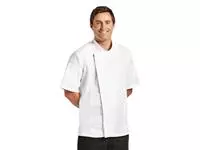 Een Chef Works Springfield unisex koksbuis met rits wit S koop je bij ShopXPress