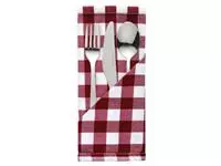 Een Mitre Comfort Gingham servet rood-wit 41x41cm (10 stuks) koop je bij ShopXPress