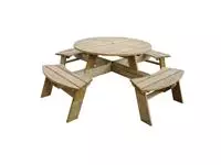 Een Rowlinson ronde houten picknicktafel 200(Ø)cm koop je bij ShopXPress