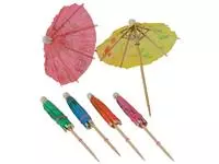 Een Papieren parasol cocktailprikkers assorti (144 stuks) koop je bij ShopXPress
