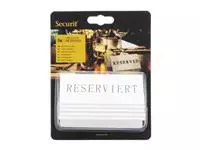 Een Securit Reserveringstafelstandaards met Duits: 'Reserviert' Witte acryl standaarden met zwart lettertype (box 5) koop je bij ShopXPress