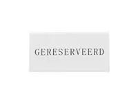 Een Securit Reservering tafelstandaards met Nederlands: 'Gereserveerd' Wit Acryl standaarden met zwart lettertype (box 5) koop je bij ShopXPress