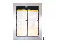 Een Securit RVS Gekleurde LED's 4xA4 informatiedisplay (excl paal en voet) koop je bij ShopXPress