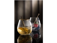 Een Utopia Hayworth Stemless Gin glazen met gouden rand, 650 ml (pak van 6) koop je bij ShopXPress