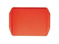 Een Cambro polypropyleen fastfood dienblad met handvatten rood 43x30cm koop je bij ShopXPress