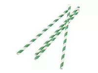 Een Fiesta Compostable composteerbare papieren rietjes groen-wit gestreept (250 stuks) koop je bij ShopXPress