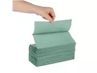 Een Jantex Z-gevouwen handdoeken 1-laags 250 vellen groen (12 stuks) koop je bij ShopXPress