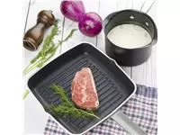 Een Vogue aluminium vierkante anti-aanbak teflon geribbelde grillpan 24cm koop je bij ShopXPress