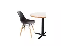 Een Bolero Arlo polypropyleen stoelen met houten poten grijs (2 stuks) koop je bij ShopXPress