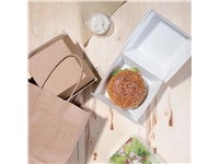 Een Fiesta Compostable composteerbare hamburgerdoosjes kraft groot 112mm vierkant (150 stuks) koop je bij Supplierz BV