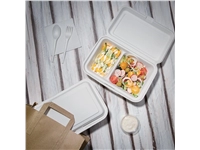 Een Fiesta Compostable composteerbare bagasse voedseldozen 2 compartimenten (200 stuks) koop je bij Supplierz BV