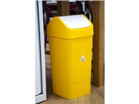 Vous pouvez acheter un Poubelle polypropylène à couvercle battant SYR jaune 50L chez Supplierz BV