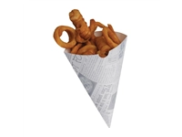 Vous pouvez acheter un Cornets à frites recyclables et biodégradables papier imprimé Colpac (Lot de 1000) chez Supplierz BV