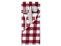 Een Mitre Comfort Gingham servet rood-wit 41x41cm (10 stuks) koop je bij Supplierz BV