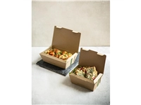 Een Vegware composteerbare ribkartonnen bakjes medium 60(H)x 150(B)x 110(D)mm (300 stuks) koop je bij Supplierz BV