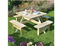 Buy your Rowlinson vierkante houten picknicktafel 198cm at Supplierz BV