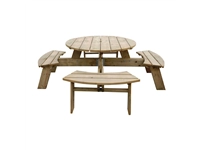 Een Rowlinson ronde houten picknicktafel 200(Ø)cm koop je bij Supplierz BV