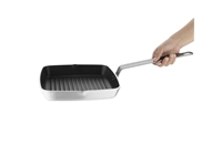 Een Vogue aluminium vierkante anti-aanbak teflon geribbelde grillpan 24cm koop je bij Supplierz BV