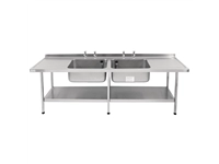 Buy your Franke Sissons RVS spoeltafel - dubbele spoelbak dubbel afdruiprek - 2400x650mm at Supplierz BV