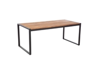 Een Bolero rechthoekige stalen en acaciahouten industriële tafel 180x90cm koop je bij Supplierz BV