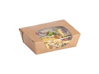 Vous pouvez acheter un Barquettes à salade kraft recyclables avec fenêtre acétate 825ml (lot de 200) chez Supplierz BV