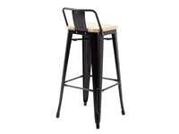 Vous pouvez acheter un Tabourets bistro hauts avec dossier et assise en bois Bolero noirs (lot de 4) chez Supplierz BV