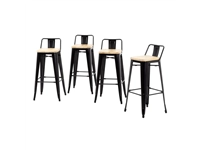 Vous pouvez acheter un Tabourets bistro hauts avec dossier et assise en bois Bolero noirs (lot de 4) chez Supplierz BV