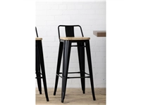 Vous pouvez acheter un Tabourets bistro hauts avec dossier et assise en bois Bolero noirs (lot de 4) chez Supplierz BV