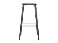 Vous pouvez acheter un Tabouret haut gris métallisé avec assise en bois Bolero Cantina lot de 4 chez Supplierz BV