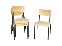 Vous pouvez acheter un Chaises avec assise et dossier en bois Bolero Cantina gris métal (lot de 4) chez Supplierz BV