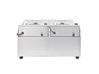 Een Buffalo tweeling tank tweeling mand 2x5ltr aanrecht friteuse met timers 2x2.8kw koop je bij Supplierz BV