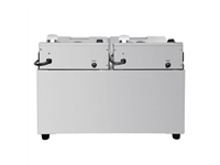 Een Buffalo dubbele tank dubbele mand 2x8ltr aanrecht friteuse met timers 2x2.9kw koop je bij Supplierz BV