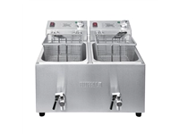 Een Buffalo dubbele tank dubbele mand 2x8ltr aanrecht friteuse met timers 2x2.9kw koop je bij Supplierz BV