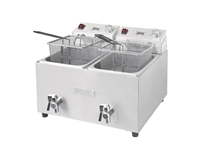 Een Buffalo dubbele tank dubbele mand 2x8ltr aanrecht friteuse met timers 2x2.9kw koop je bij Supplierz BV