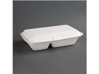 Een Fiesta Compostable composteerbare bagasse voedseldozen 2 compartimenten (200 stuks) koop je bij Supplierz BV