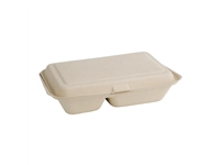 Buy your Fiesta Compostable composteerbare bagasse voedseldozen 2 compartimenten natuurlijke kleur 253mm (200 stuks) at Supplierz BV