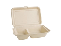 Buy your Fiesta Compostable composteerbare bagasse voedseldozen 2 compartimenten natuurlijke kleur 253mm (200 stuks) at Supplierz BV