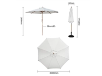 Een Bolero ronde parasol grijs 300cm koop je bij Supplierz BV