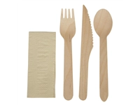 Vous pouvez acheter un Ensembles de couverts en bois 4-en-1 emballages individuels kraft eGreen (lot de 250) chez Supplierz BV