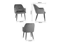 Buy your Bolero Lia Velvet stoelen grijs (2 stuks) at Supplierz BV