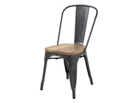 Een Bolero Bistro stalen stoelen met houten zitting grijs (4 stuks) koop je bij Supplierz BV