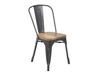 Een Bolero Bistro stalen stoelen met houten zitting grijs (4 stuks) koop je bij Supplierz BV