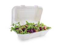 Sie können einen Vegware kompostierbare Einweg Menüboxen mit Klappdeckel aus Bagasse 22,8cm (200 Stück) bei Supplierz BV kaufen