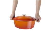 Een Vogue ovale inductie braadpan oranje 6L koop je bij Supplierz BV