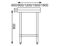 Een Vogue RVS werktafel met achteropstand 90x150x70cm koop je bij Supplierz BV